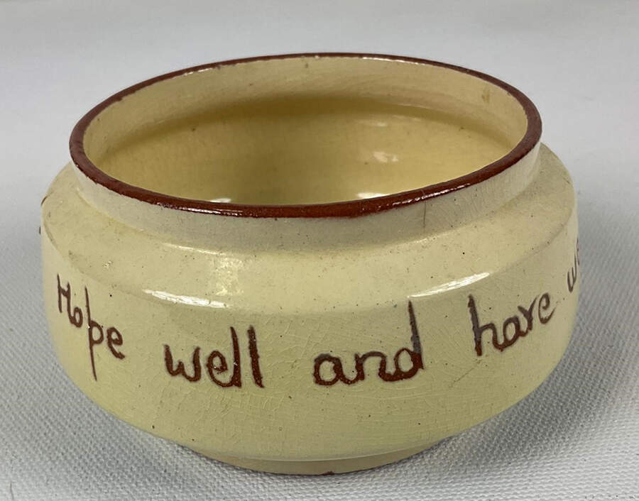 Motto Ware (Cottage) Mini Open Sugar Bowl by Torquay Pottery-1