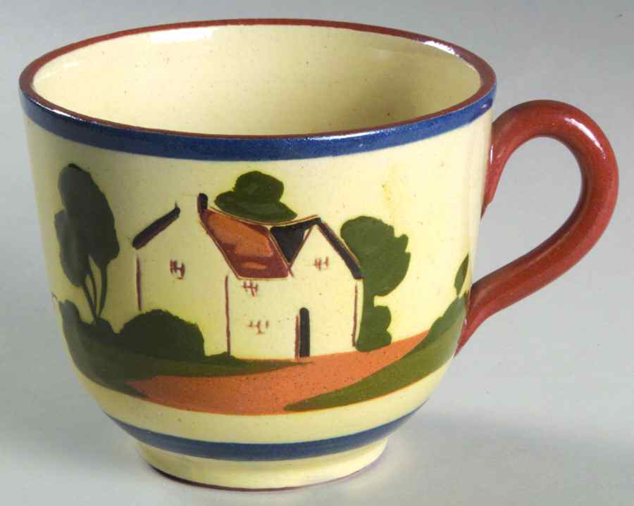 Motto Ware (Cottage) Flat Cup by Torquay Pottery-1