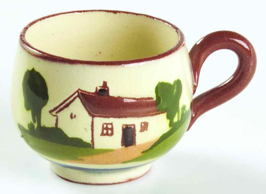 Motto Ware (Cottage) Flat Toy Cup by Torquay Pottery-1