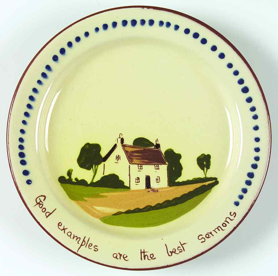 Motto Ware (Cottage) Dessert/Pie Plate by Torquay Pottery-1