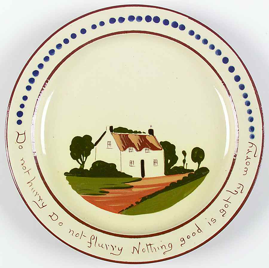 Motto Ware (Cottage) Luncheon Plate by Torquay Pottery-1