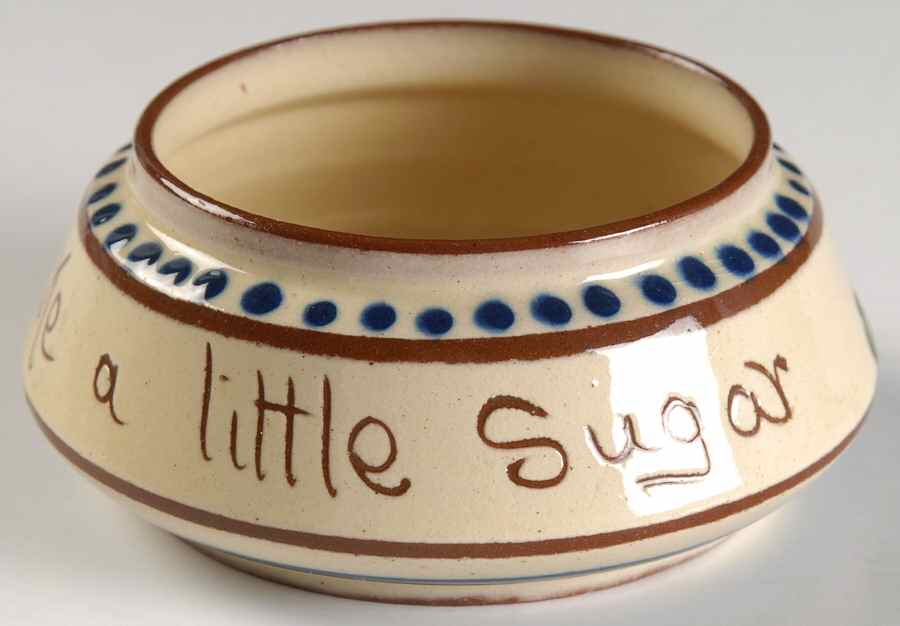 Motto Ware (Cottage) Open Sugar Bowl by Torquay Pottery-1