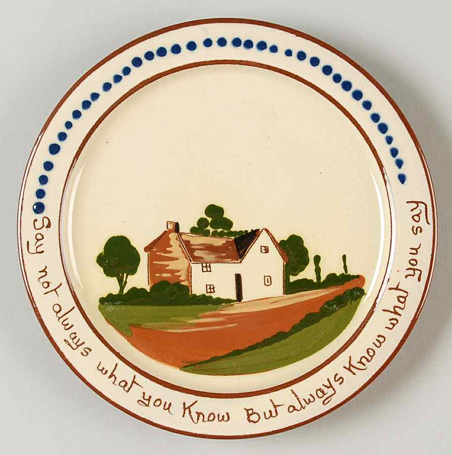 Motto Ware (Cottage) Dessert/Pie Plate by Torquay Pottery-1