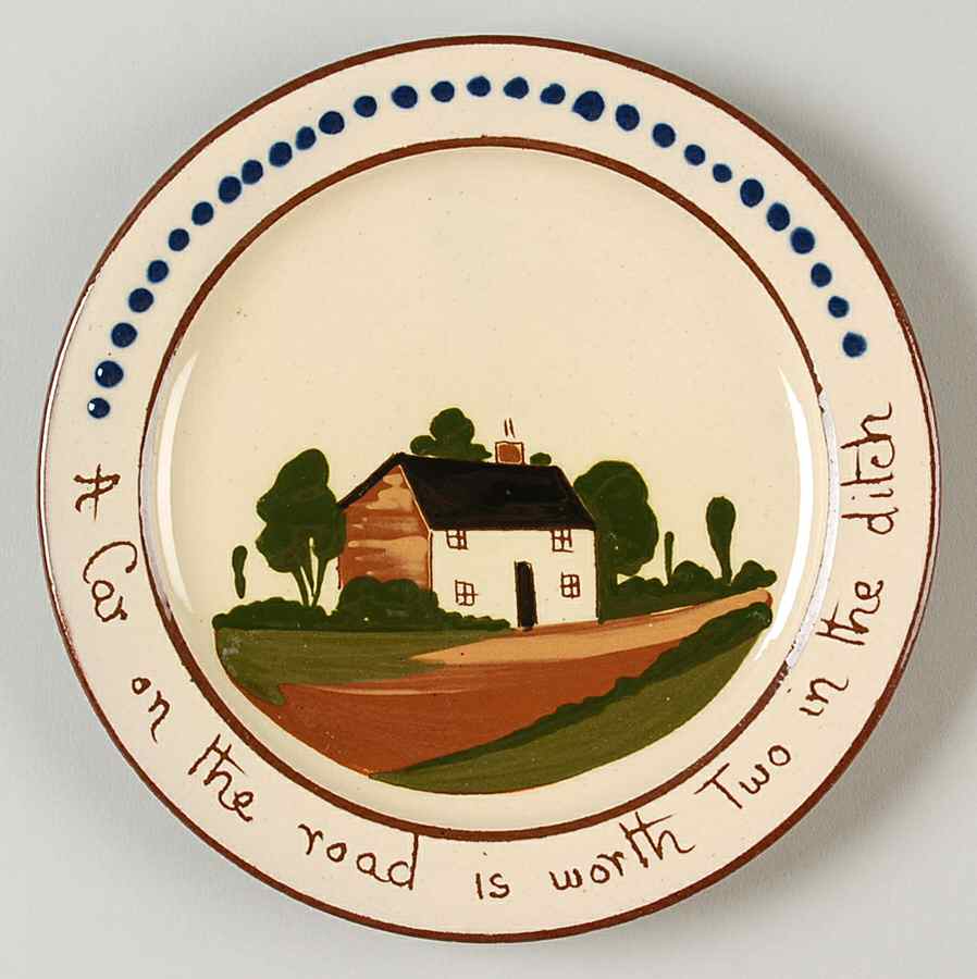 Motto Ware (Cottage) Dessert/Pie Plate by Torquay Pottery-1