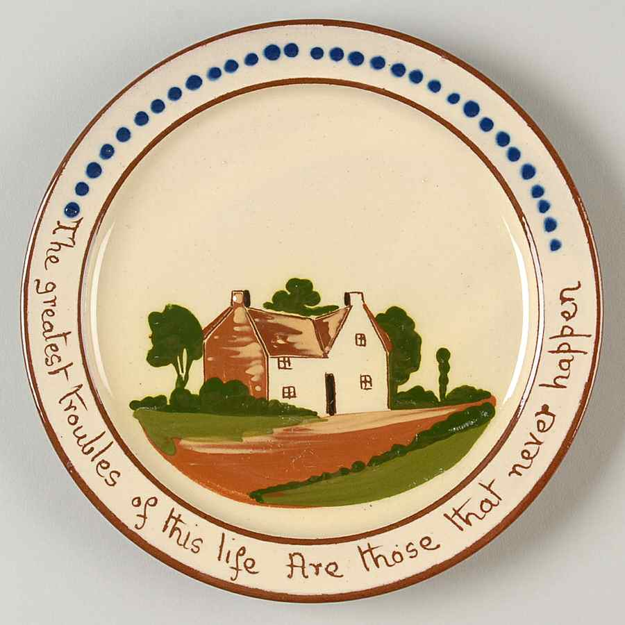 Motto Ware (Cottage) Dessert/Pie Plate by Torquay Pottery-1