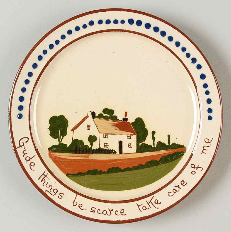 Motto Ware (Cottage) Dessert/Pie Plate by Torquay Pottery-1