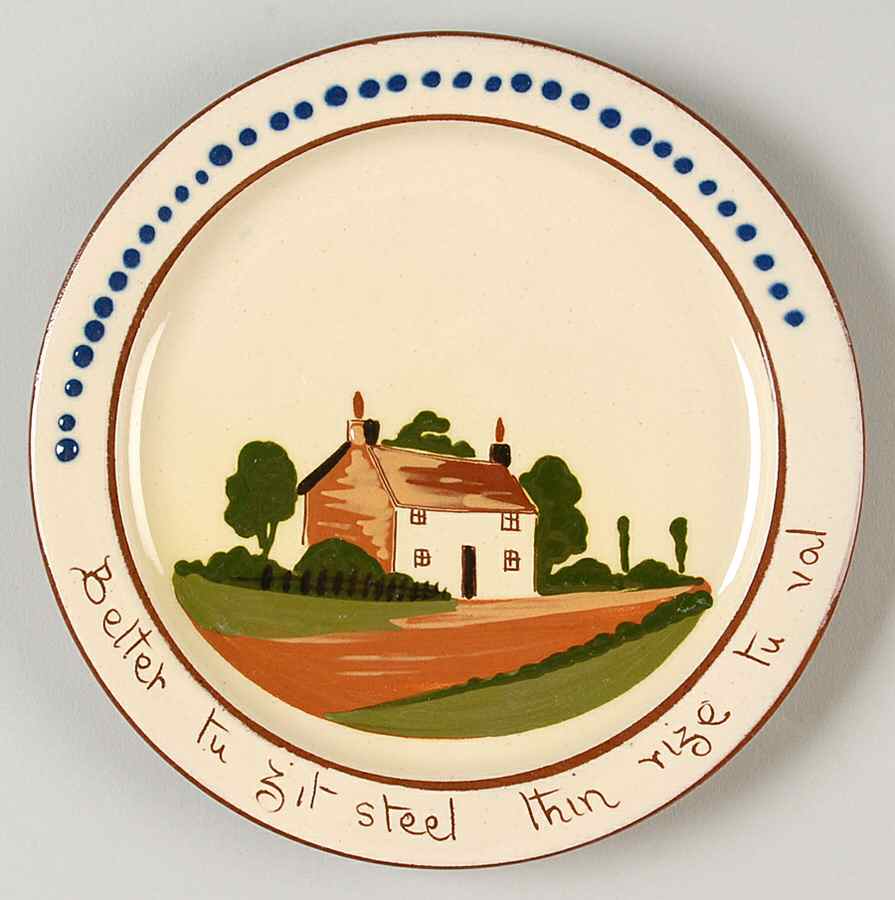 Motto Ware (Cottage) Dessert/Pie Plate by Torquay Pottery-1