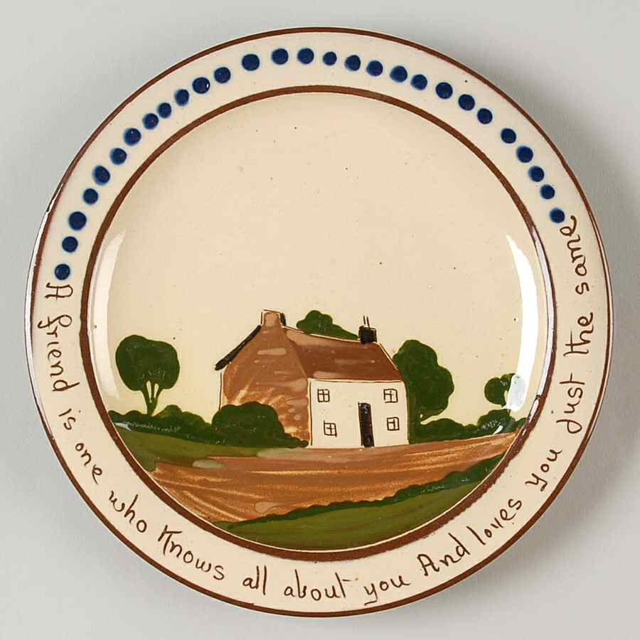 Motto Ware (Cottage) Dessert/Pie Plate by Torquay Pottery-1