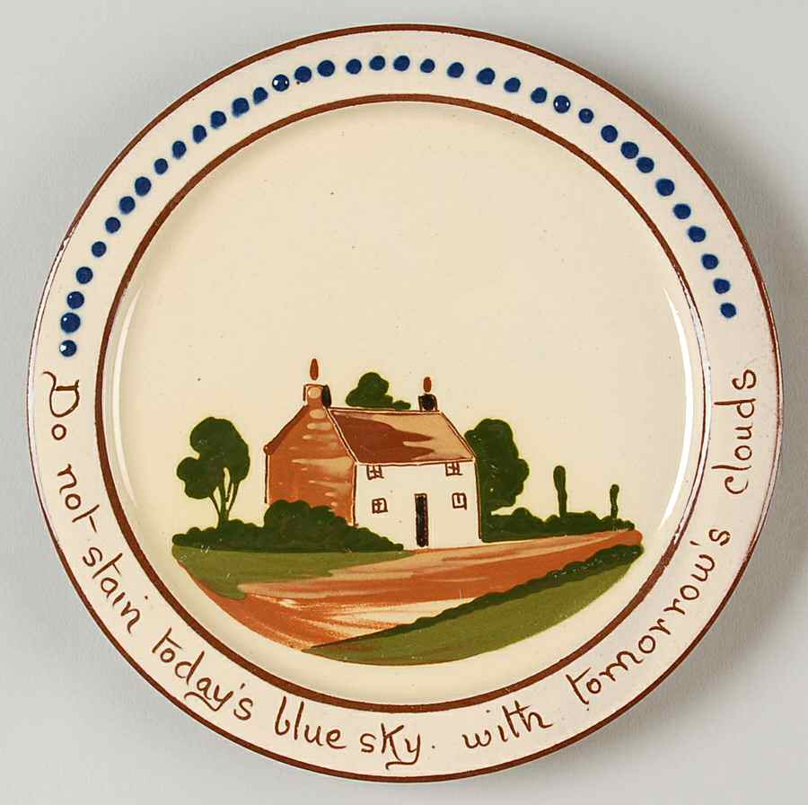 Motto Ware (Cottage) Dessert/Pie Plate by Torquay Pottery-1