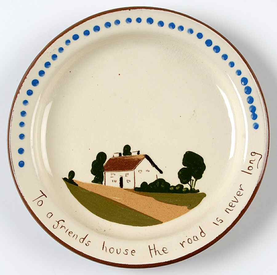 Motto Ware (Cottage) Dessert/Pie Plate by Torquay Pottery-1