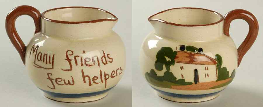 Motto Ware (Cottage) Creamer by Torquay Pottery-1