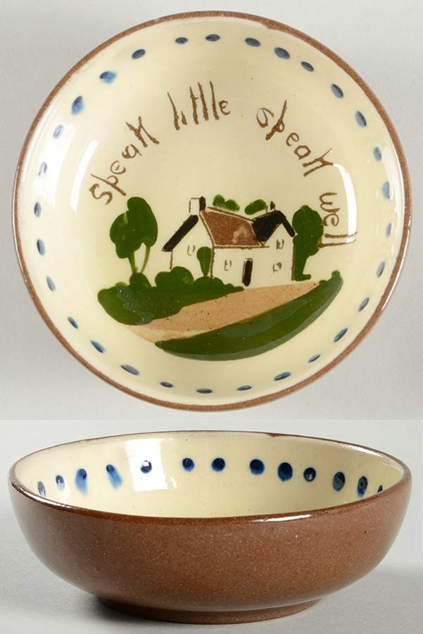 Motto Ware (Cottage) Nut Dish by Torquay Pottery-1