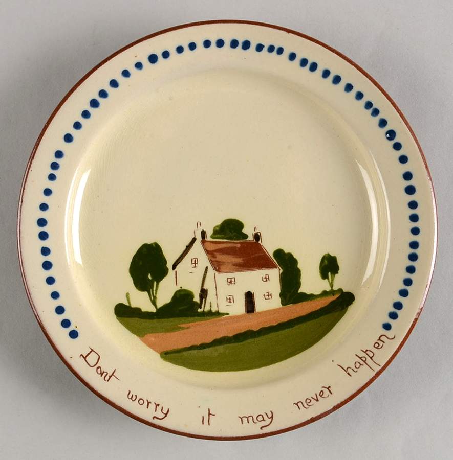 Motto Ware (Cottage) Dessert/Pie Plate by Torquay Pottery-1