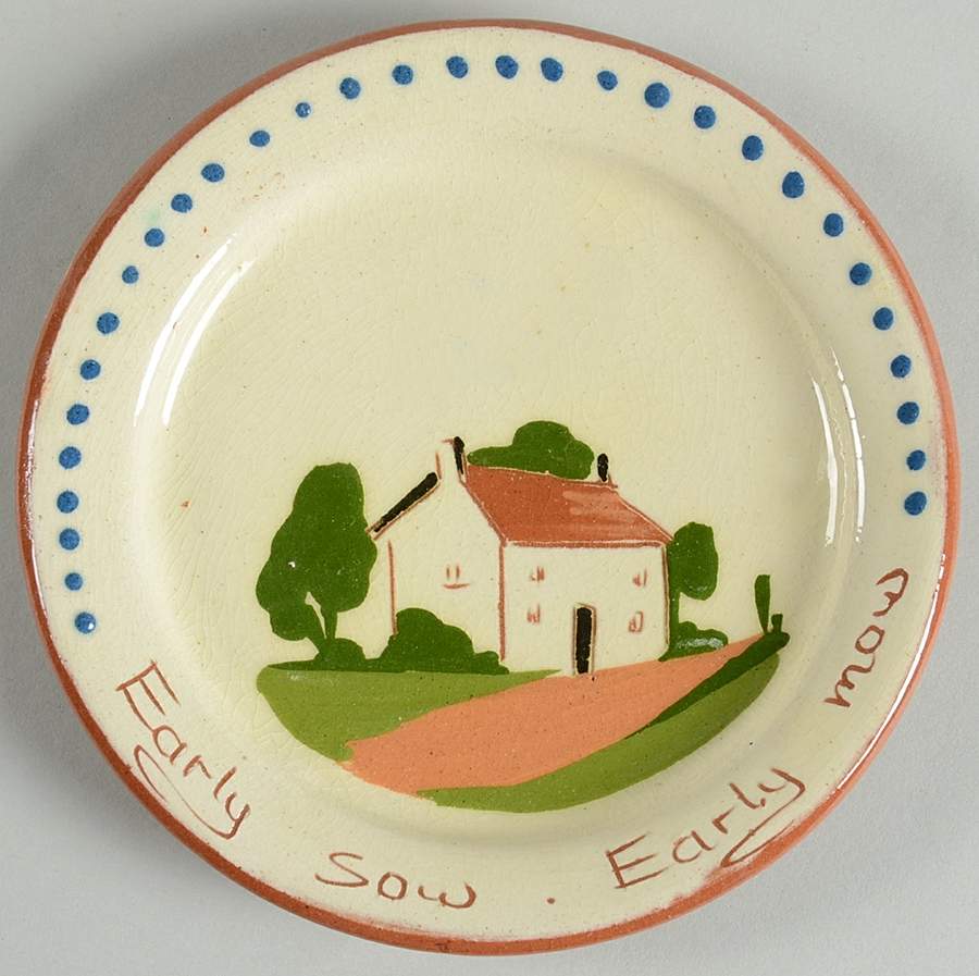 Motto Ware (Cottage) Small Bread & Butter Plate by Torquay Pottery-1