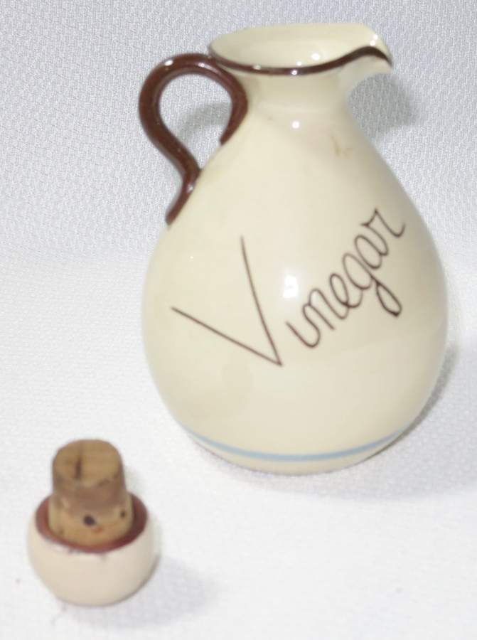 Motto Ware (Cottage) Vinegar with Cork Stopper by Torquay Pottery-1