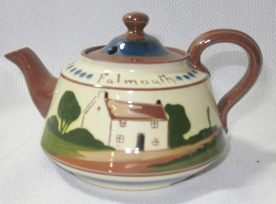 Motto Ware (Cottage) Individual Teapot & Lid by Torquay Pottery-1