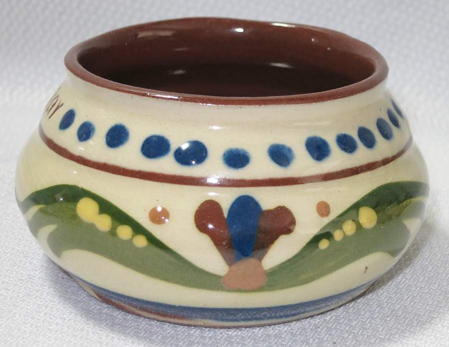 Motto Ware (Cottage) Mini Open Sugar Bowl by Torquay Pottery-1