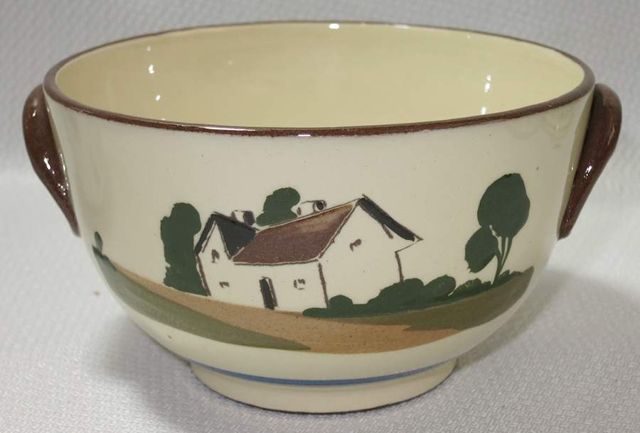 Motto Ware (Cottage) Open Sugar Bowl by Torquay Pottery-1