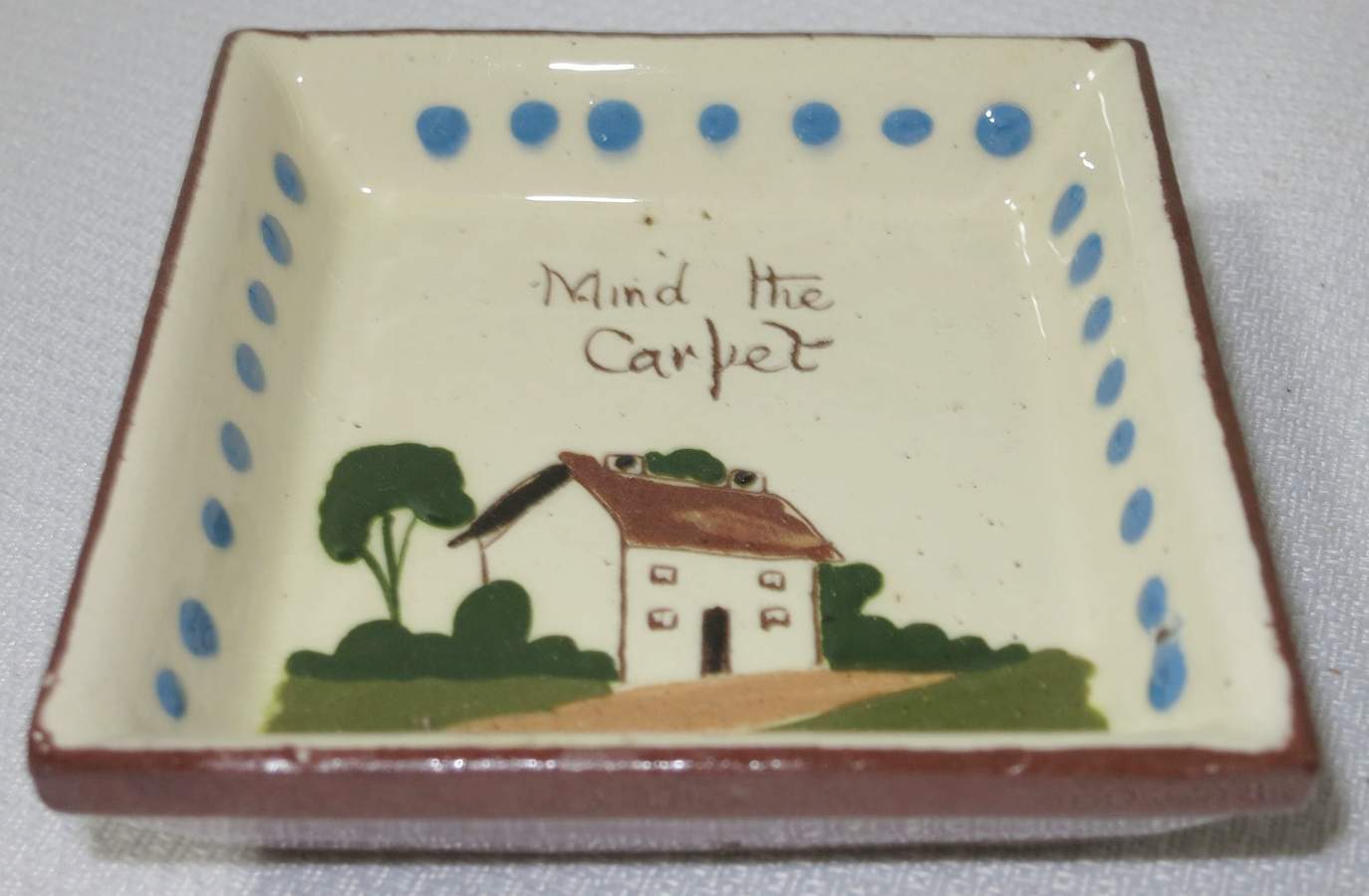 Motto Ware (Cottage) 3" Ashtray by Torquay Pottery-1