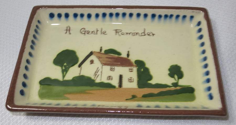 Motto Ware (Cottage) 5" Rectangular Tray by Torquay Pottery-1