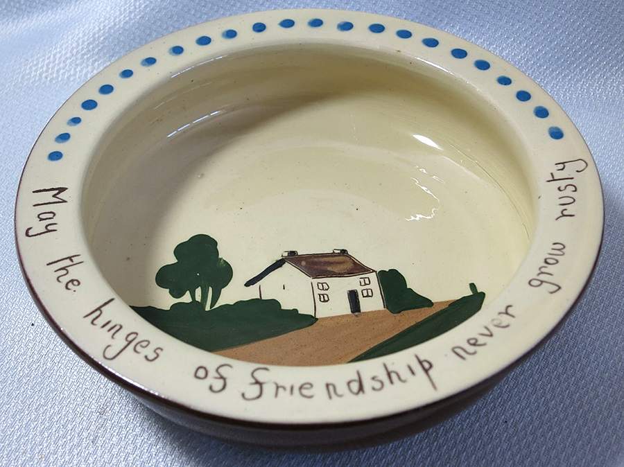 Motto Ware (Cottage) 7" Round Baby Plate by Torquay Pottery-1