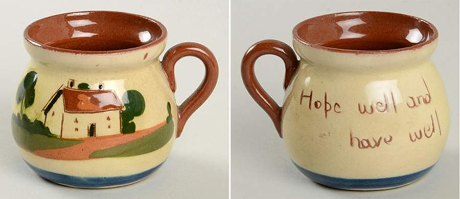 Motto Ware (Cottage) Mustard Jar No Lid by Torquay Pottery-1