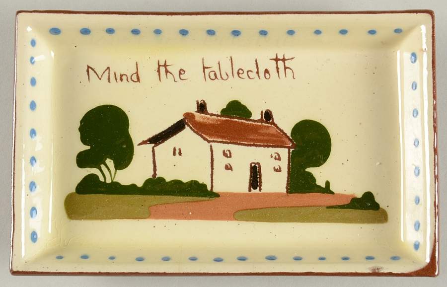 Motto Ware (Cottage) 5" Rectangular Tray by Torquay Pottery-1