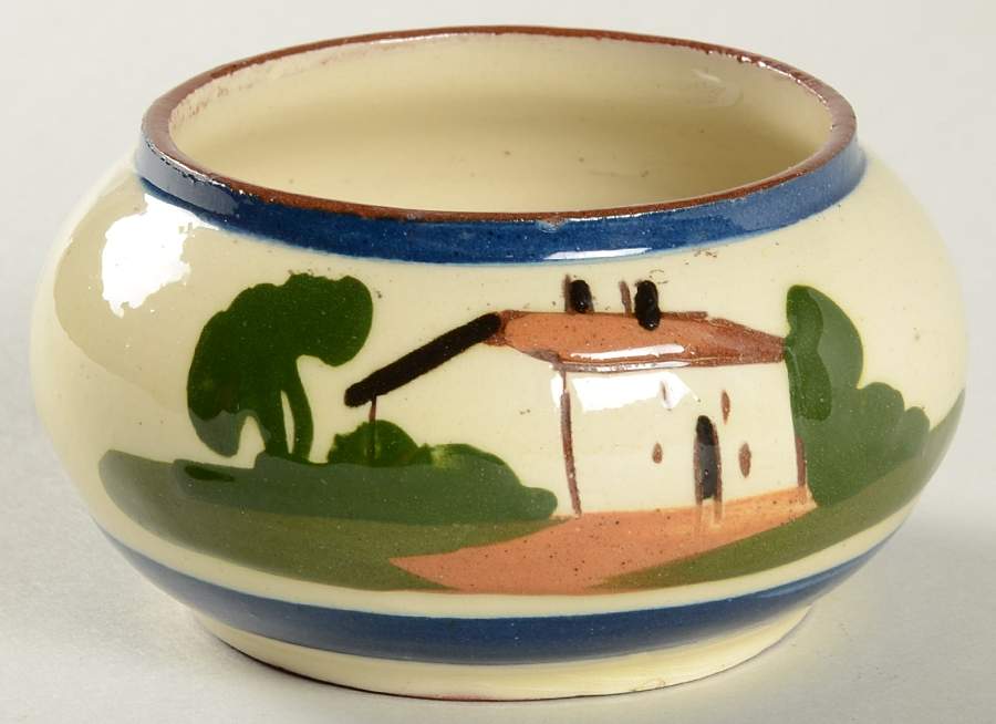 Motto Ware (Cottage) Mini Open Sugar Bowl by Torquay Pottery-1