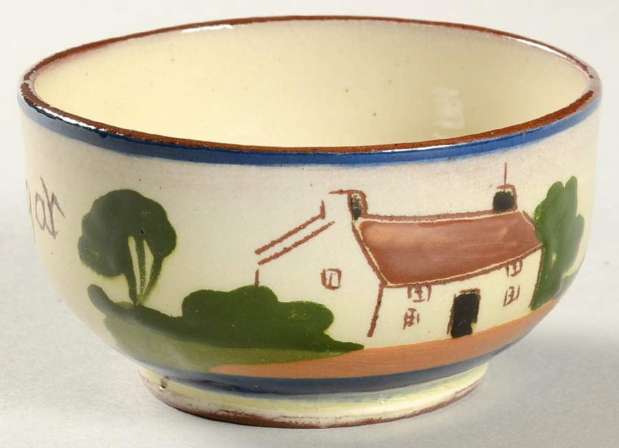 Motto Ware (Cottage) Open Sugar Bowl by Torquay Pottery-1