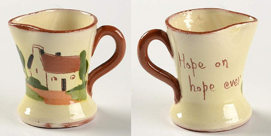 Motto Ware (Cottage) Creamer-Miniature by Torquay Pottery-1