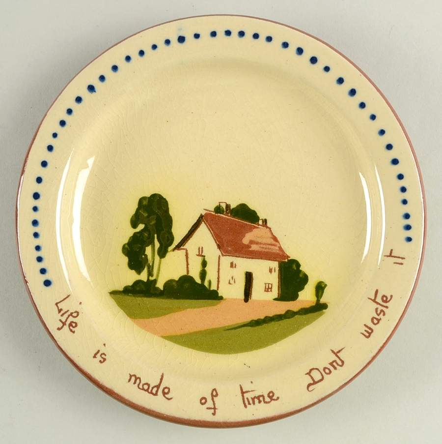 Motto Ware (Cottage) Dessert/Pie Plate by Torquay Pottery-1