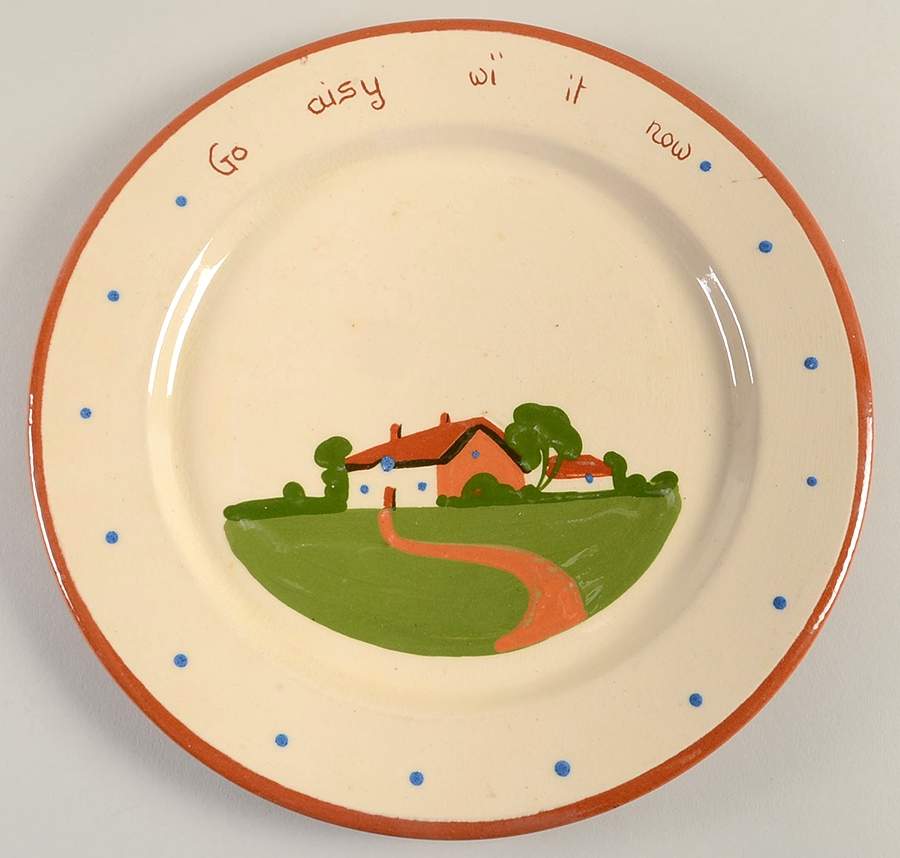 Motto Ware (Cottage) Dinner Plate by Torquay Pottery-1