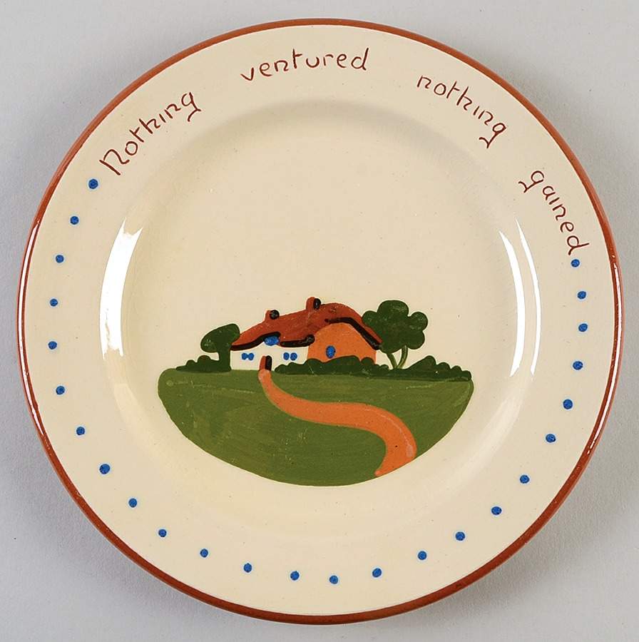 Motto Ware (Cottage) Salad Plate by Torquay Pottery-1