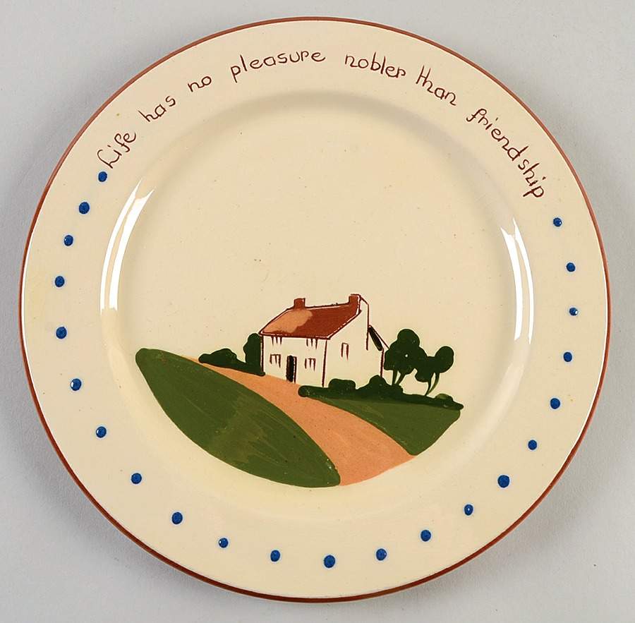 Motto Ware (Cottage) Dinner Plate by Torquay Pottery-1