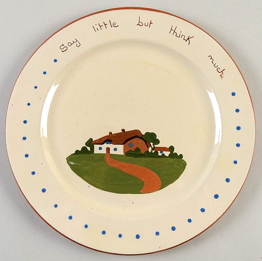 Motto Ware (Cottage) Dinner Plate by Torquay Pottery-1