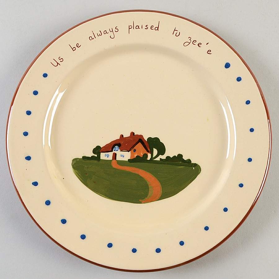 Motto Ware (Cottage) Dinner Plate by Torquay Pottery-1