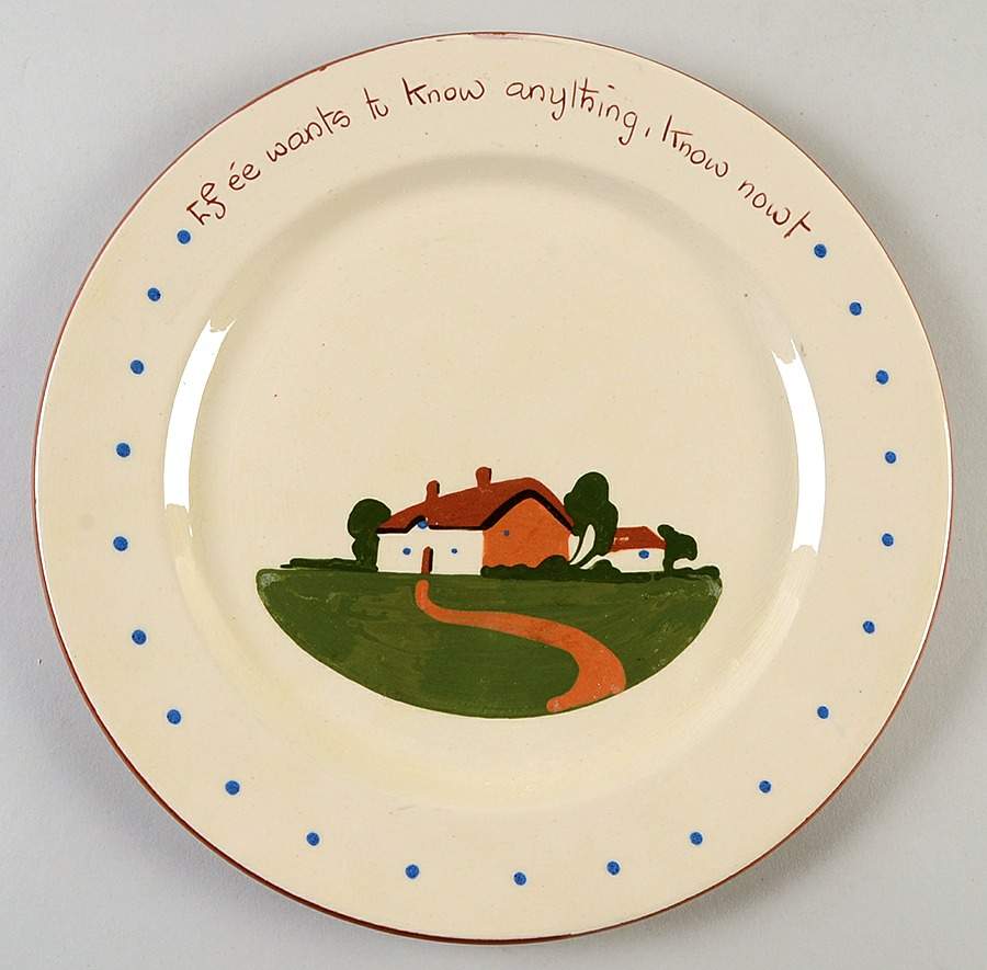 Motto Ware (Cottage) Dinner Plate by Torquay Pottery-1