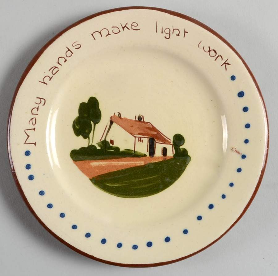 Motto Ware (Cottage) Bread & Butter Plate by Torquay Pottery-1
