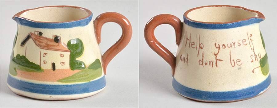 Motto Ware (Cottage) Miniature Creamer by Torquay Pottery-1