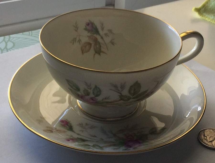 07470 (Cream Background, No Embossing) Footed Cup & Saucer Set by Thomas-1