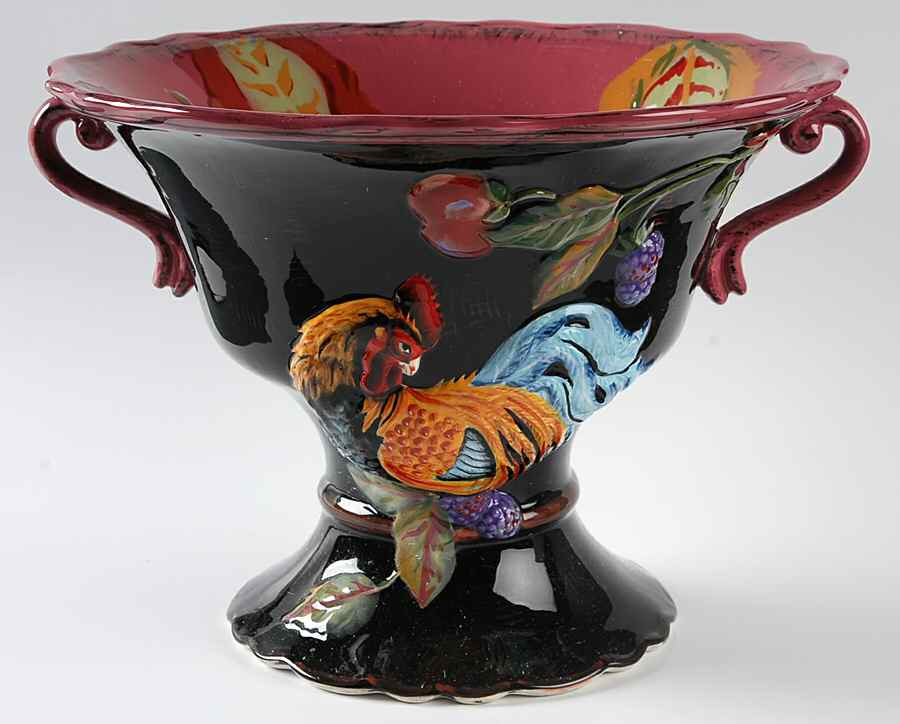 Midnight Garden Pedestal Bowl by Tracy Porter-1
