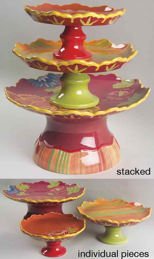 Rhapsody Stackable Cake Stand - Set of 3 by Tracy Porter-1