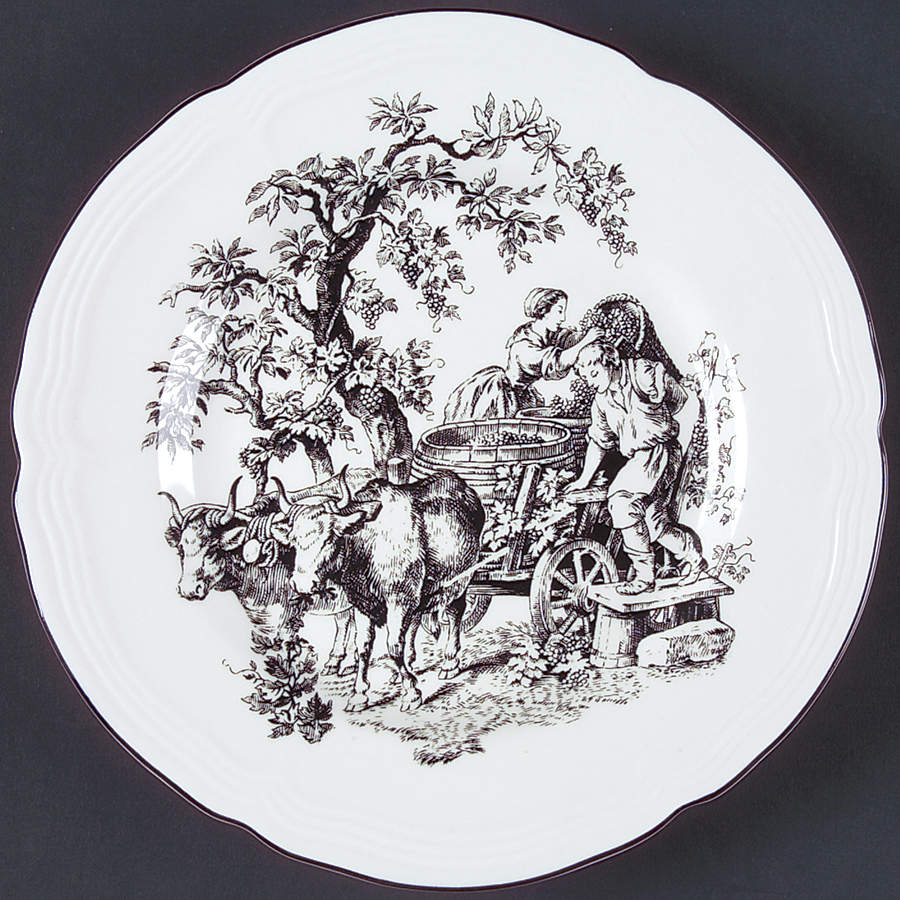New England Toile (People) Salad Plate by Tabletops Unlimited-1