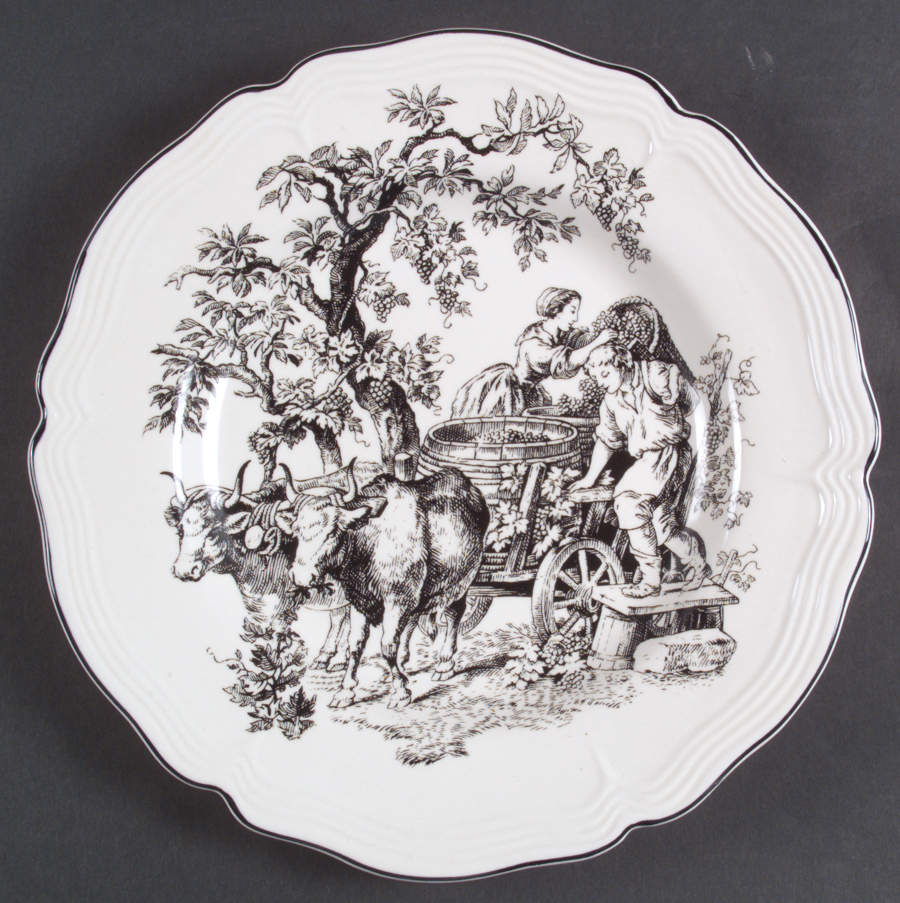 New England Toile (People) Dinner Plate by Tabletops Unlimited-1