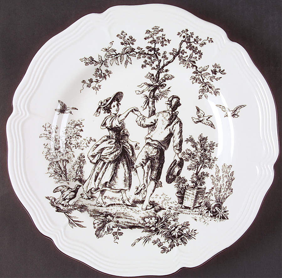 New England Toile (People) Dinner Plate by Tabletops Unlimited-1