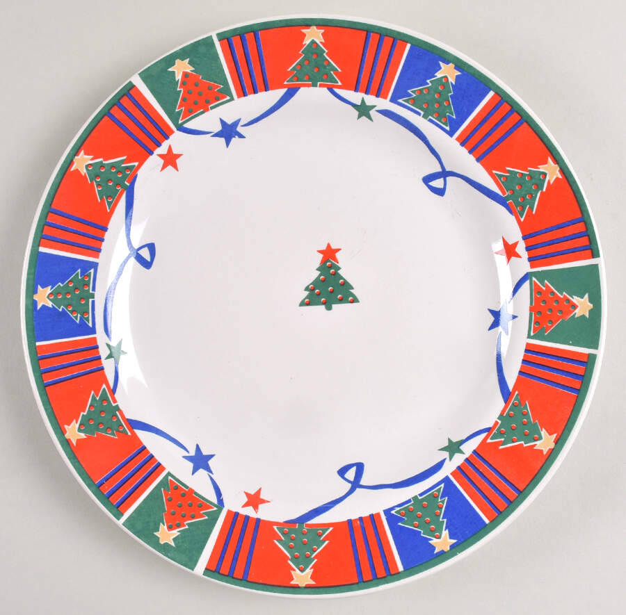 Christmas Ribbons Dinner Plate by Trend Basics-1