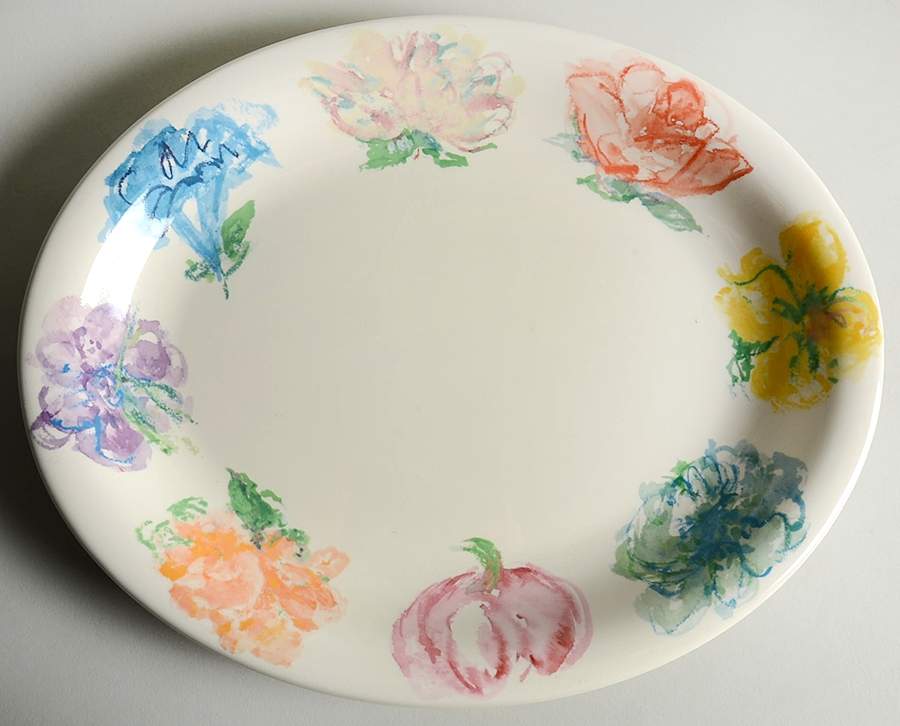 Blossom 14" Oval Serving Platter by Tiffany-1