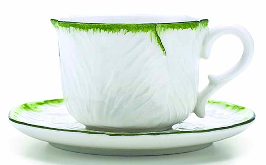 Cabbage Flat Cup & Saucer Set by Tiffany-1