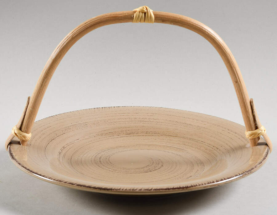 Sonoma Tan 5 3/8"-5 5/8" Bamboo Handled Serving Plate  HC by Tag Ltd-1