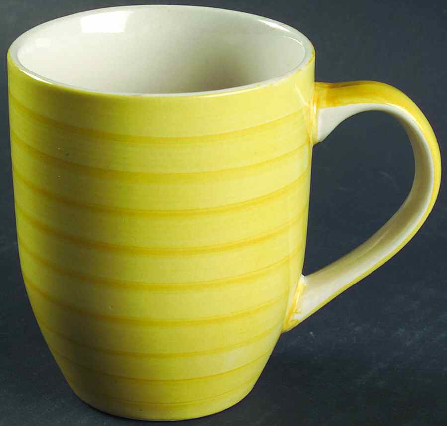 Swirl Yellow Mug by Tabletops Unlimited-1